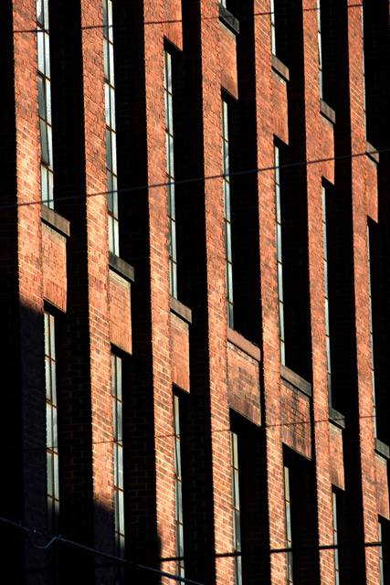 Brick facade in raking light