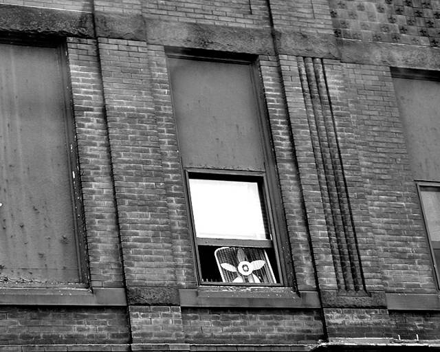 Old brick mill window